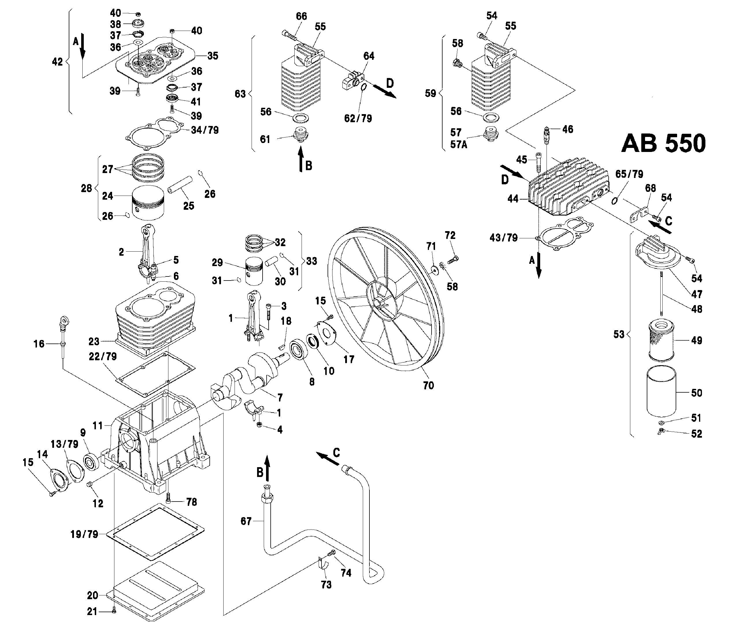 Запчасти к блоку AB550