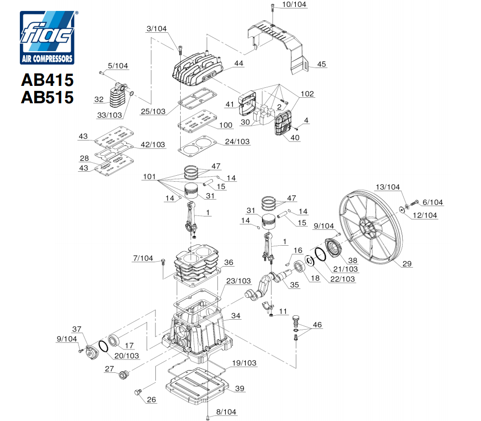 Запчасти к блоку AB515